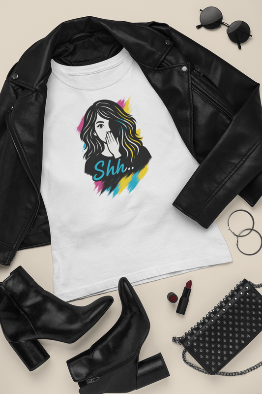 “Silent Statement Pop-Art Tee” short sleeve