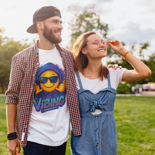 Vibing Emoji Graphic Tee