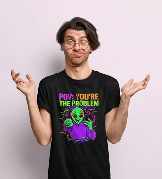 Alien POV Neon Graphic Tee – Short Sleeve