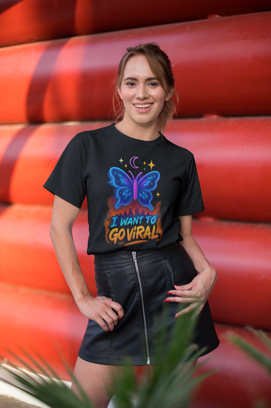 Neon Butterfly Glow in the Dark T-Shirt (Glows in Dark!)